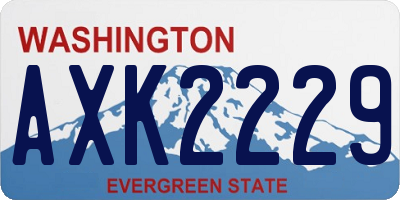 WA license plate AXK2229