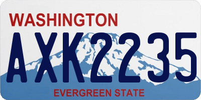 WA license plate AXK2235