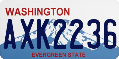 WA license plate AXK2236