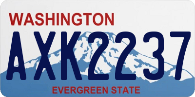 WA license plate AXK2237