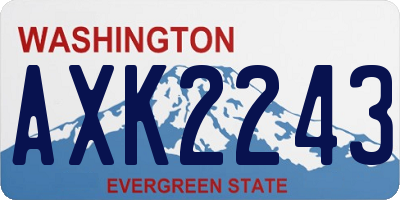 WA license plate AXK2243