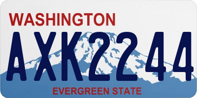WA license plate AXK2244