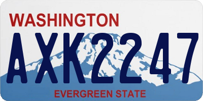 WA license plate AXK2247