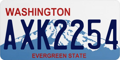 WA license plate AXK2254