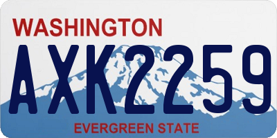 WA license plate AXK2259