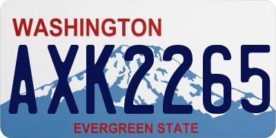 WA license plate AXK2265