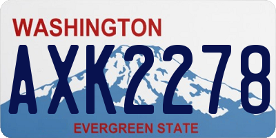 WA license plate AXK2278