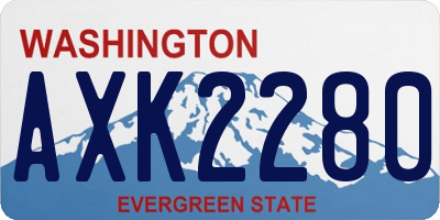 WA license plate AXK2280