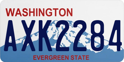 WA license plate AXK2284