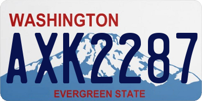 WA license plate AXK2287