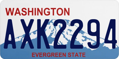 WA license plate AXK2294