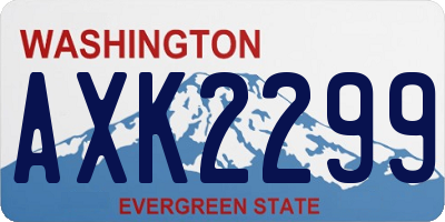 WA license plate AXK2299