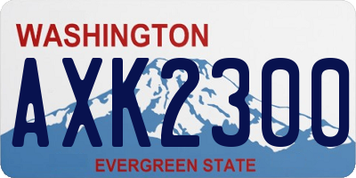 WA license plate AXK2300