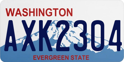 WA license plate AXK2304
