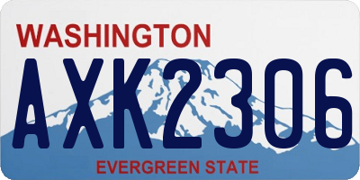 WA license plate AXK2306