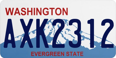 WA license plate AXK2312