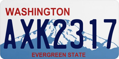 WA license plate AXK2317