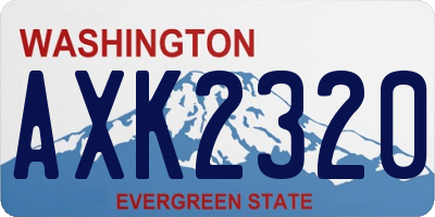 WA license plate AXK2320