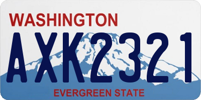 WA license plate AXK2321