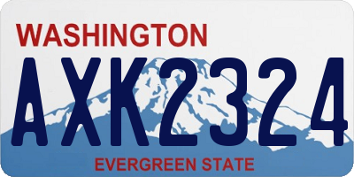 WA license plate AXK2324