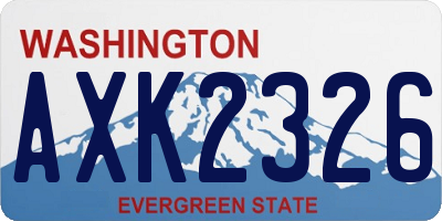WA license plate AXK2326