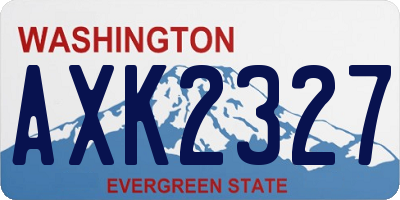 WA license plate AXK2327