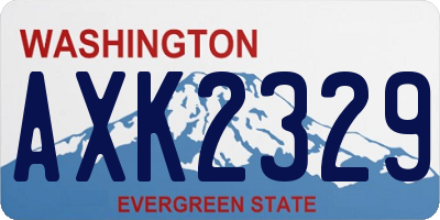 WA license plate AXK2329