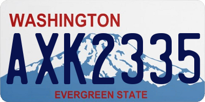 WA license plate AXK2335