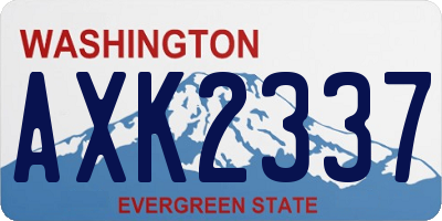 WA license plate AXK2337