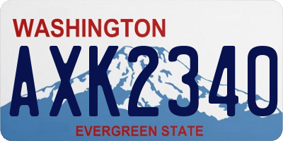 WA license plate AXK2340