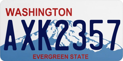 WA license plate AXK2357