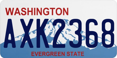 WA license plate AXK2368