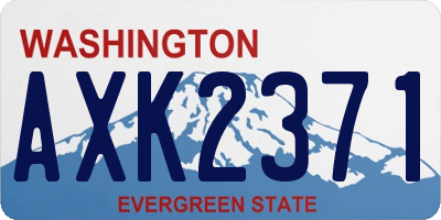 WA license plate AXK2371