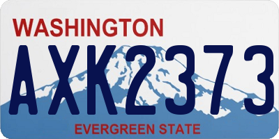 WA license plate AXK2373