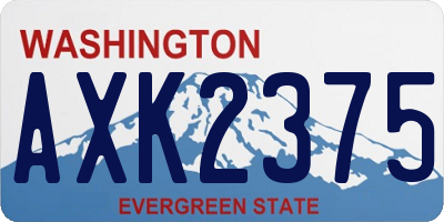 WA license plate AXK2375
