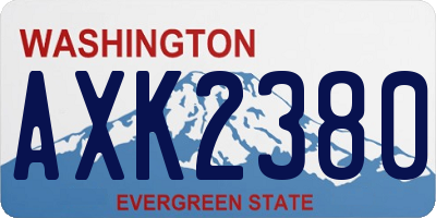 WA license plate AXK2380