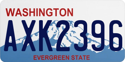 WA license plate AXK2396