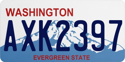 WA license plate AXK2397