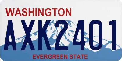 WA license plate AXK2401