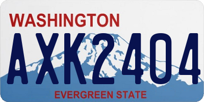 WA license plate AXK2404