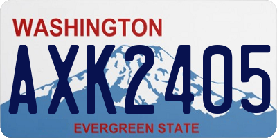 WA license plate AXK2405
