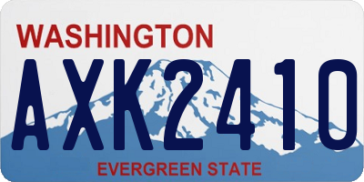 WA license plate AXK2410