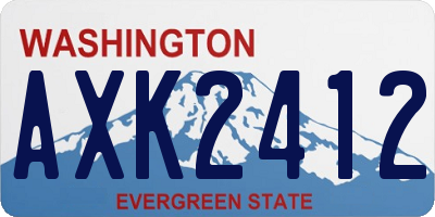 WA license plate AXK2412