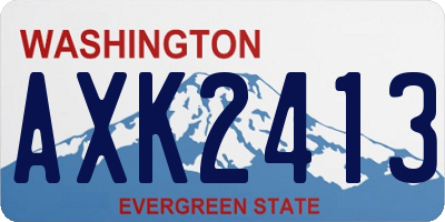 WA license plate AXK2413
