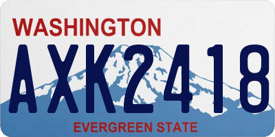 WA license plate AXK2418