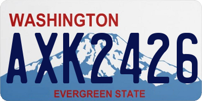 WA license plate AXK2426