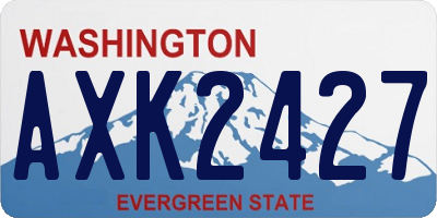 WA license plate AXK2427