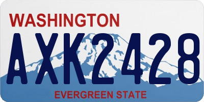 WA license plate AXK2428