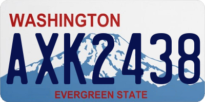 WA license plate AXK2438