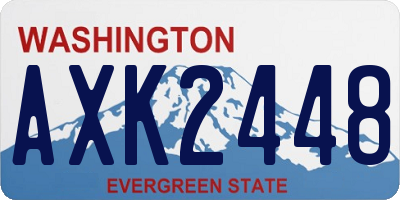 WA license plate AXK2448